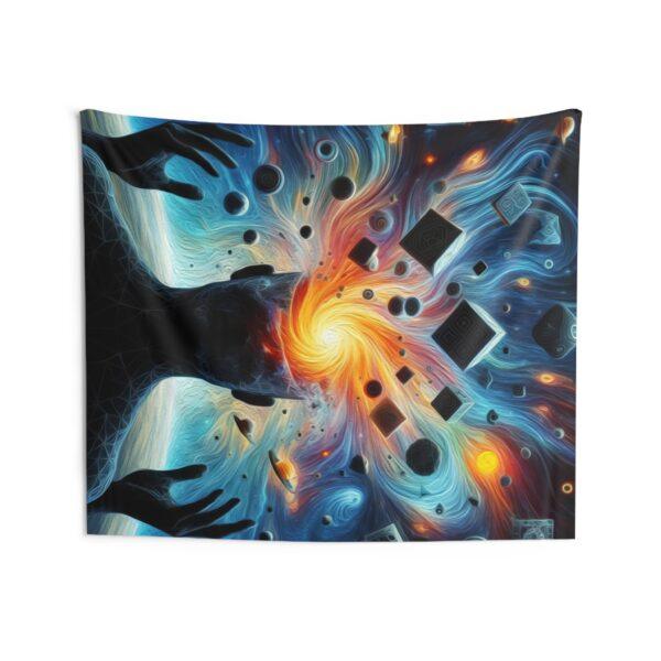 Psychedelic Wall Tapestry with Exploding Head Silhouette - Image 7