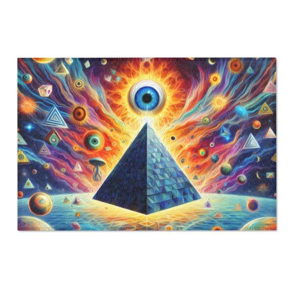 Psychedelic Trippy All-Seeing Eye with Pyramid - Area Rugs - Image 10