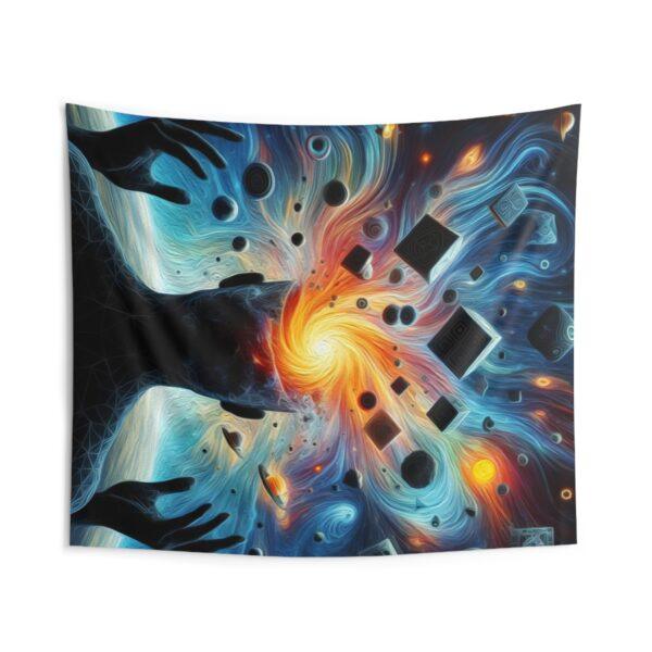 Psychedelic Wall Tapestry with Exploding Head Silhouette - Image 4