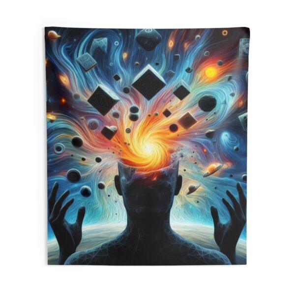 Psychedelic Wall Tapestry with Exploding Head Silhouette - Image 8