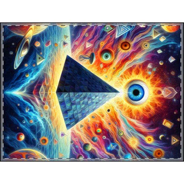 Psychedelic Trippy All-Seeing Eye with Pyramid - Velveteen Plush Blankets - Image 3