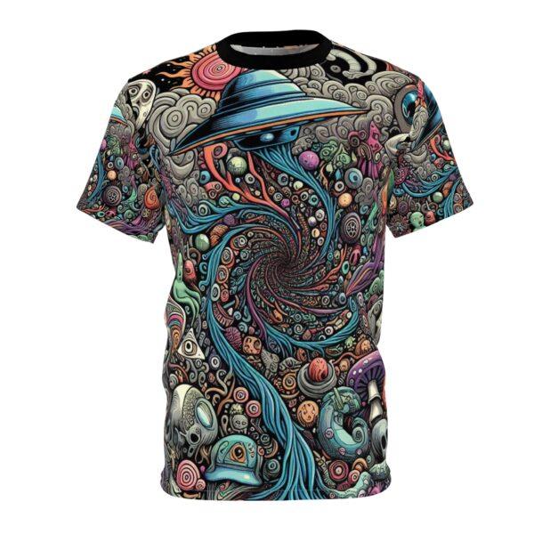 Alien Abyss - Unisex Cut & Sew Tee - Whimsical Psychedelic Swirl Vibe for Festivals