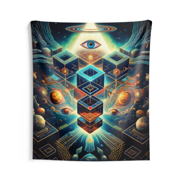 Celestial All-Seeing Eye with Esoteric & Geometric Patterns (v1) - Indoor Wall Tapestries - Image 3