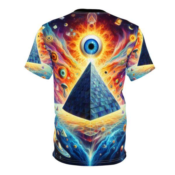 Psychedelic Trippy All-Seeing Eye with Pyramid Unisex Tee – Vibrant Graphic T-Shirt for Festivals and Raves - Image 3