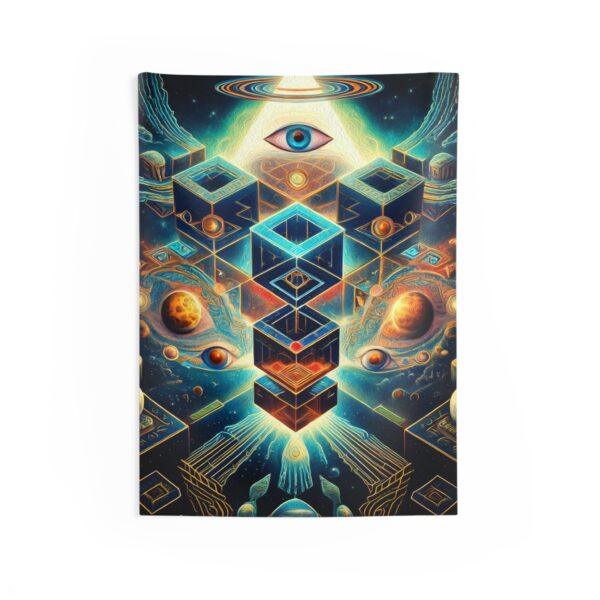 Celestial All-Seeing Eye with Esoteric & Geometric Patterns (v1) - Indoor Wall Tapestries