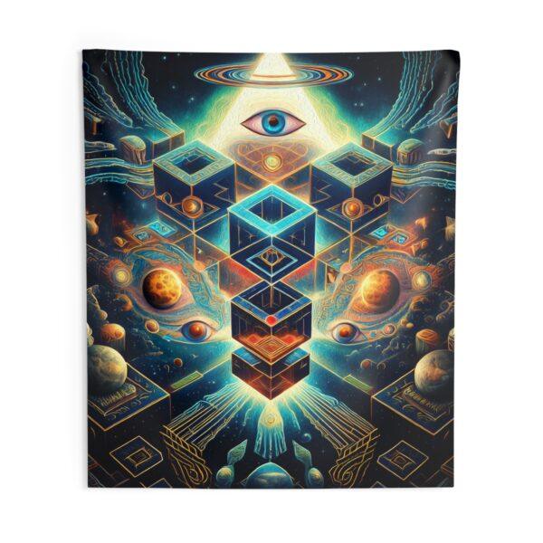 Celestial All-Seeing Eye with Esoteric & Geometric Patterns (v1) - Indoor Wall Tapestries - Image 8