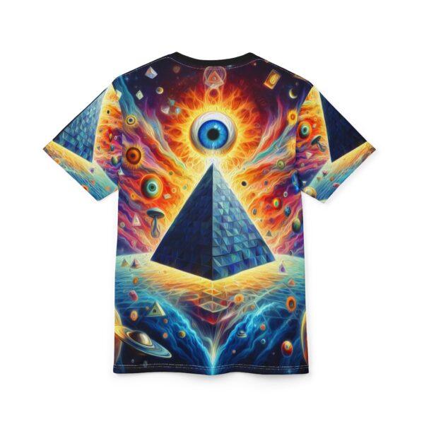 Psychedelic Trippy All-Seeing Eye with Pyramid Unisex Tee – Vibrant Graphic T-Shirt for Festivals and Raves - Image 4