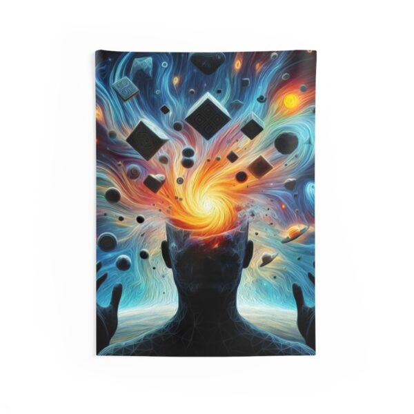 Psychedelic Wall Tapestry with Exploding Head Silhouette - Image 2