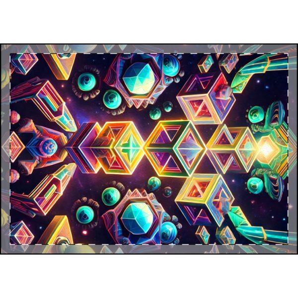 Trippy Psychedelic Geometric Fractal (v1) - Velveteen Plush Blankets