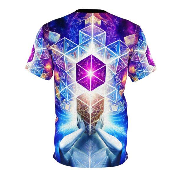 In Another Realm - Unisex Cut & Sew Tee - Cosmic Spiritual Silhouette Vibrant Geometric Design for Festivals and Shows - Image 3