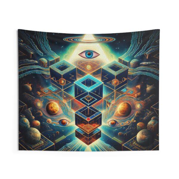 Celestial All-Seeing Eye with Esoteric & Geometric Patterns (v1) - Indoor Wall Tapestries - Image 6