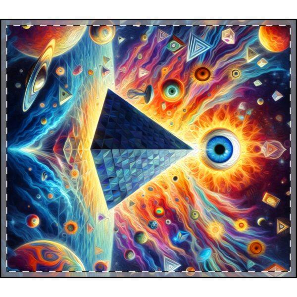 Psychedelic Trippy All-Seeing Eye with Pyramid - Velveteen Plush Blankets - Image 2