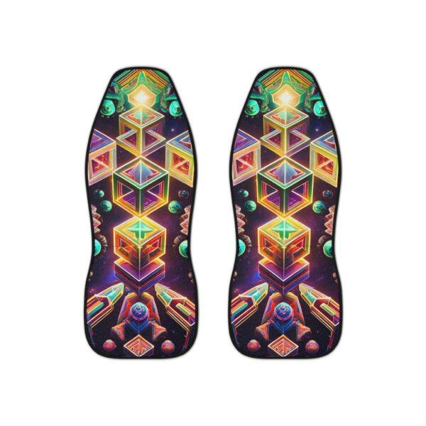 Trippy Psychedelic Geometric Fractal (v1) - Car Seat Covers