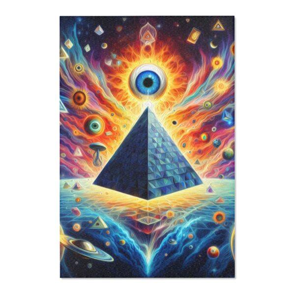 Psychedelic Trippy All-Seeing Eye with Pyramid - Area Rugs - Image 7