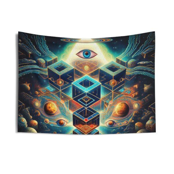 Celestial All-Seeing Eye with Esoteric & Geometric Patterns (v1) - Indoor Wall Tapestries - Image 5