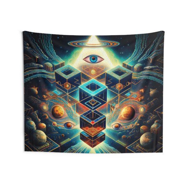 Celestial All-Seeing Eye with Esoteric & Geometric Patterns (v1) - Indoor Wall Tapestries - Image 7