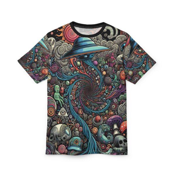 Alien Abyss - Unisex Cut & Sew Tee - Whimsical Psychedelic Swirl Vibe for Festivals - Image 2