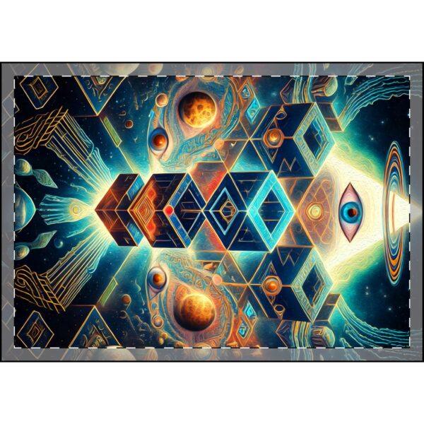 Celestial All-Seeing Eye with Esoteric & Geometric Patterns (v1) - Velveteen Plush Blankets