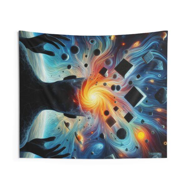 Psychedelic Wall Tapestry with Exploding Head Silhouette - Image 6