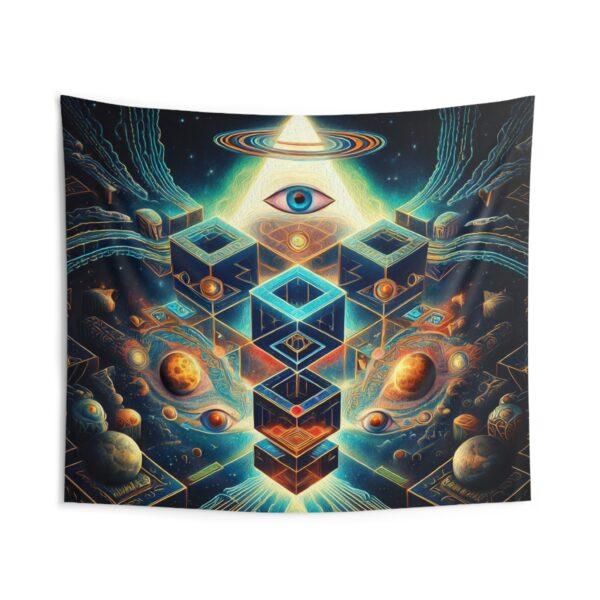 Celestial All-Seeing Eye with Esoteric & Geometric Patterns (v1) - Indoor Wall Tapestries - Image 4