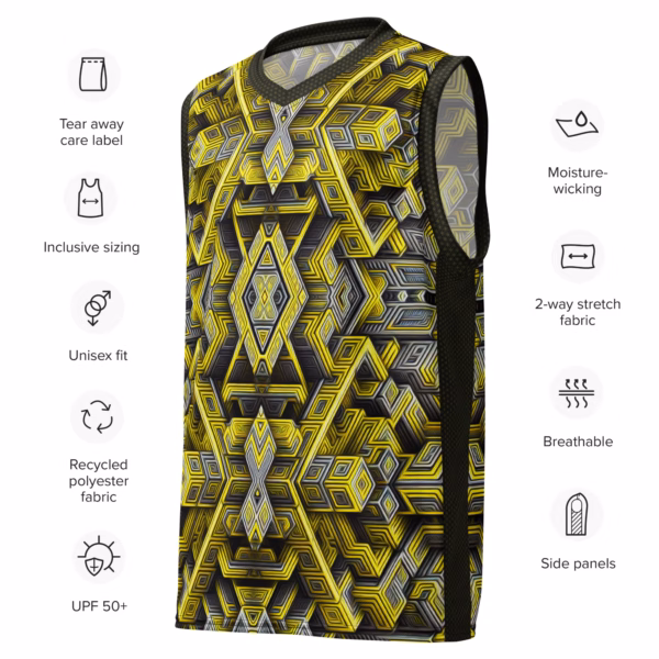 Escher's Ether-net - Recycled unisex basketball jersey - Image 3