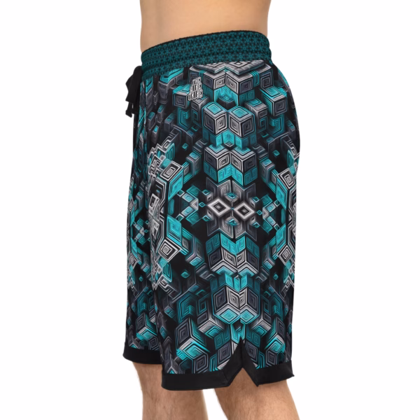 Ascent Through the Tessellated Mind - Unisex Basketball Rib Shorts - Image 5