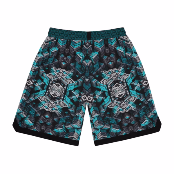 Ascent Through the Tessellated Mind - Unisex Basketball Rib Shorts - Image 2