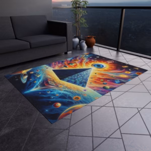 Psychedelic Trippy All-Seeing Eye with Pyramid - Outdoor Rug