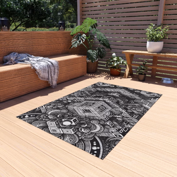 Monochromatic Kaleido-Maze - Outdoor Rug - Image 15