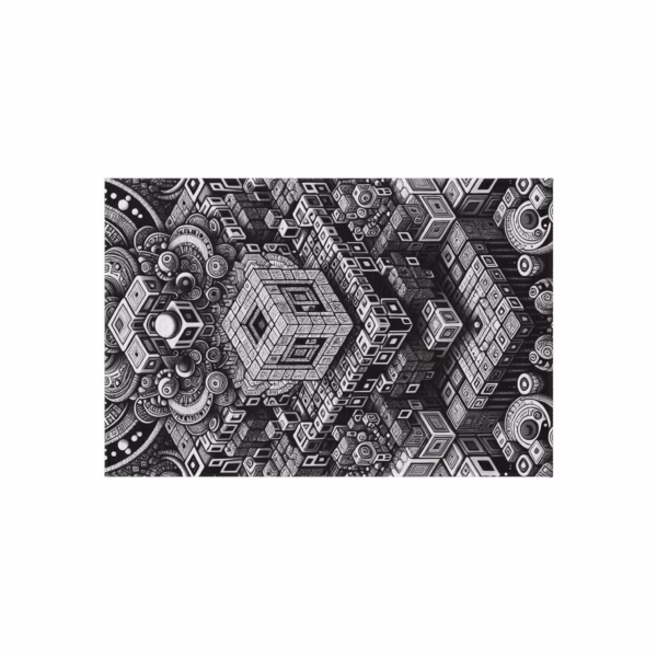 Monochromatic Kaleido-Maze - Outdoor Rug - Image 5