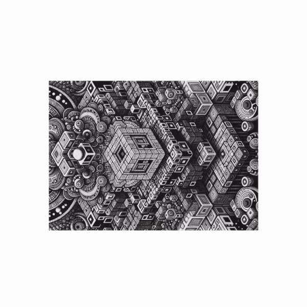 Monochromatic Kaleido-Maze - Outdoor Rug - Image 2