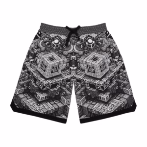 Monochromatic Kaleido-Maze - Basketball Rib Shorts