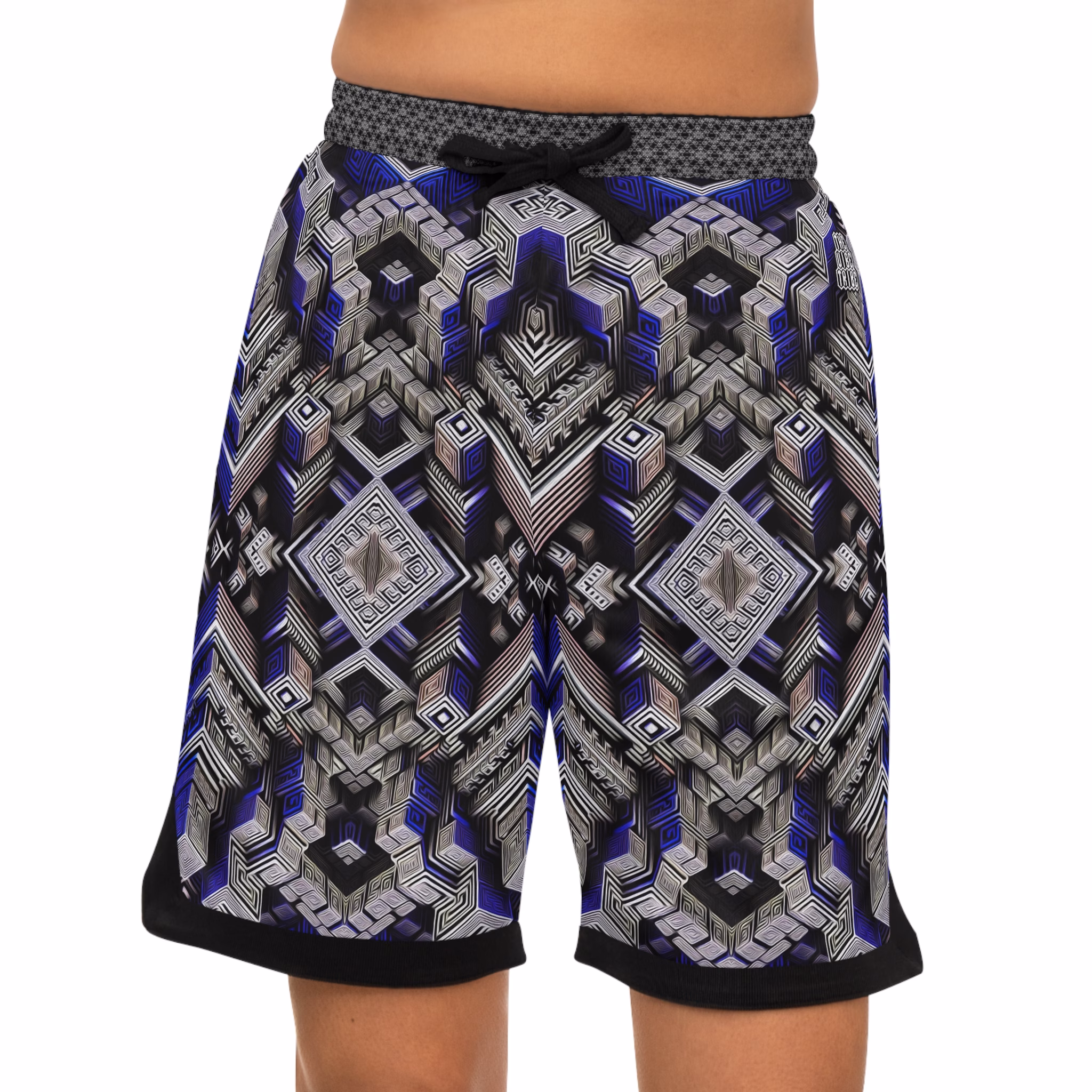 Know Thyself, Know The Pattern - Unisex Basketball Rib Shorts - Image 4