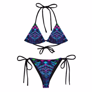 The Akashic Architect - All-over print recycled string bikini
