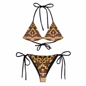 Divided Dimensions - All-over print recycled string bikini