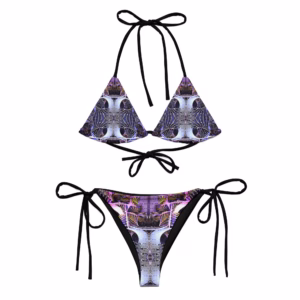 Stairs in Pairs - All-over print recycled string bikini