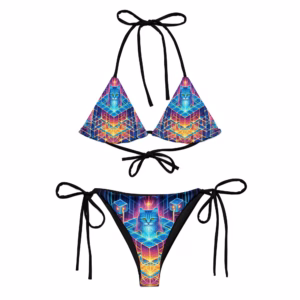 The Purr-adox - All-over print recycled string bikini