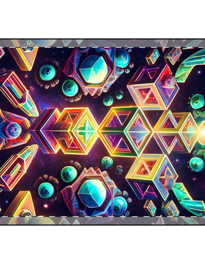 Trippy Psychedelic Geometric Fractal (v1) – Velveteen Plush Blankets