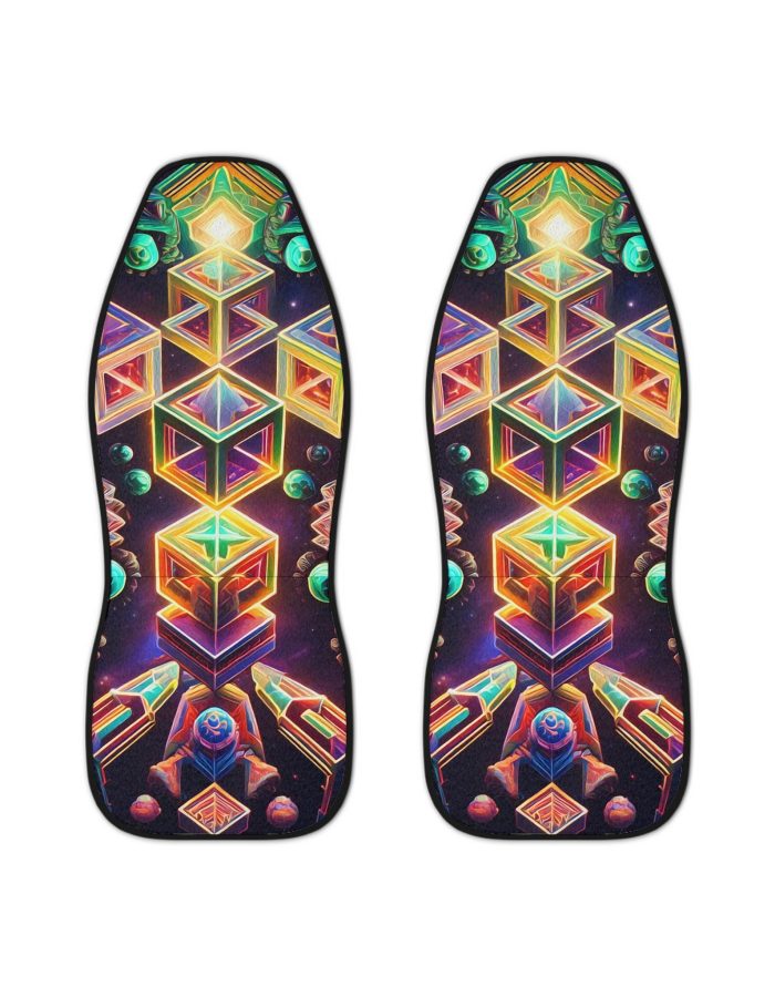 Trippy Psychedelic Geometric Fractal (v1) – Car Seat Covers