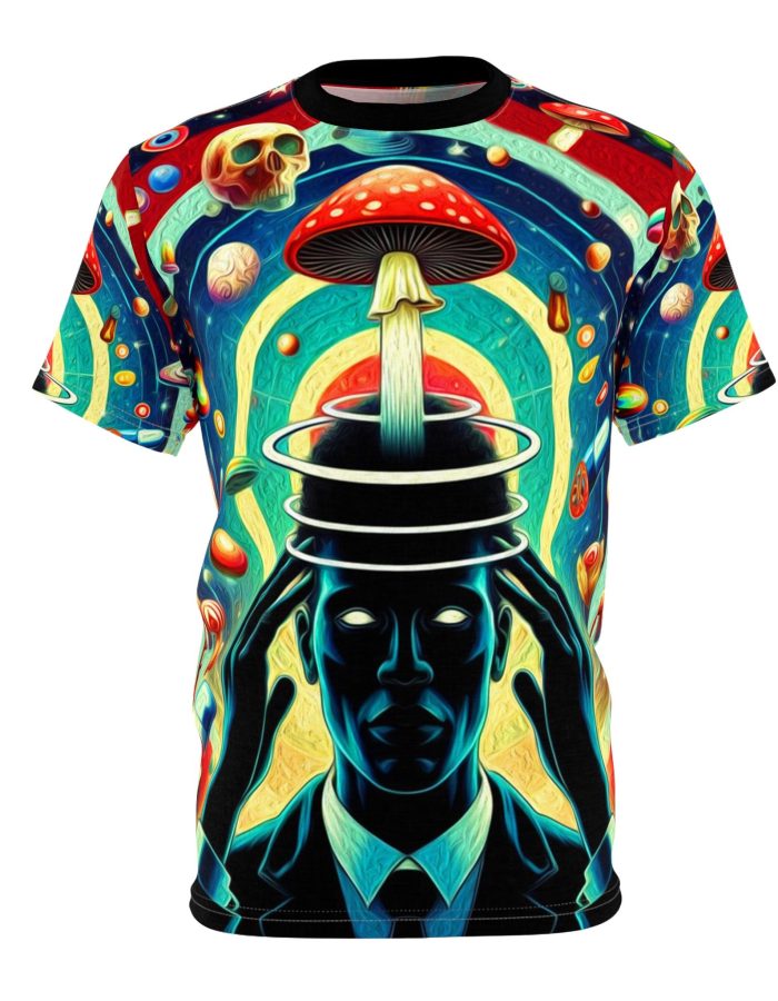 Mind Expansion Unisex Cut & Sew Tee – Mind-Bending Art for Creative Souls and Festivals