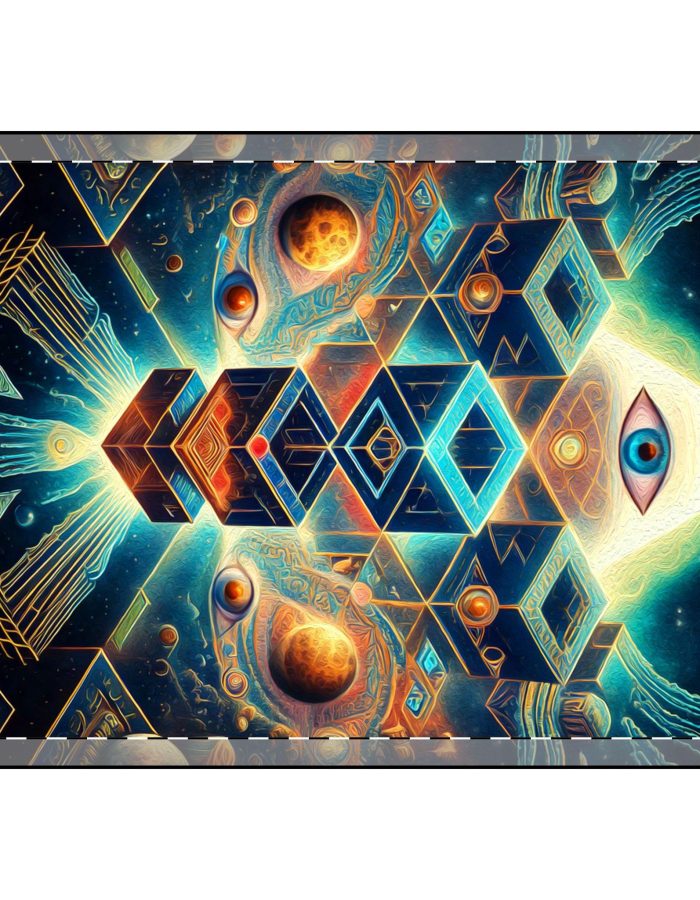 Celestial All-Seeing Eye with Esoteric & Geometric Patterns (v1) – Velveteen Plush Blankets